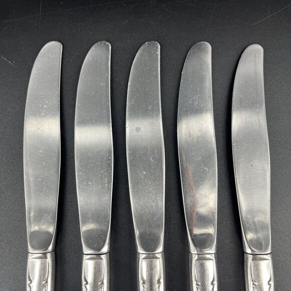 Oneida USA True Arbor Rose Dinner Knives 5 Piece Stainless Flatware - Picture 3 of 11